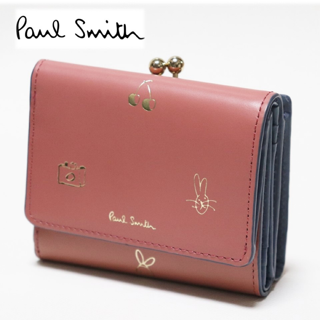 Paul Smith(ポールスミス)の《ポールスミス》箱付新品 訳有 ラッキーラビット箔押し レザーがま口3つ折り財布 レディースのファッション小物(財布)の商品写真