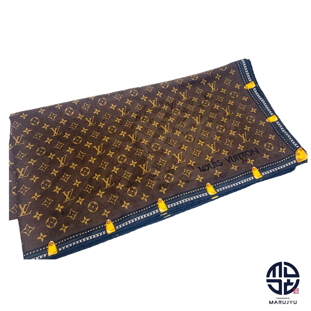 LOUIS VUITTON(ルイヴィトン)のLOUIS VUITTON ルイヴィトン ショール モノグラム ブラウン 茶 大判 ストール アパレル 小物 ブランド M77061 アパレル レディースのファッション小物(ストール/パシュミナ)の商品写真