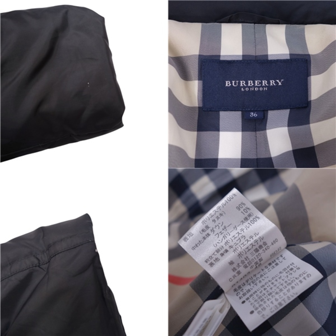 BURBERRY(バーバリー)のバーバリー ロンドン BURBERRY LONDON ジャケット ダウンジャケット 裏チェック フード アウター レディース 36(S相当) ブラック レディースのジャケット/アウター(その他)の商品写真