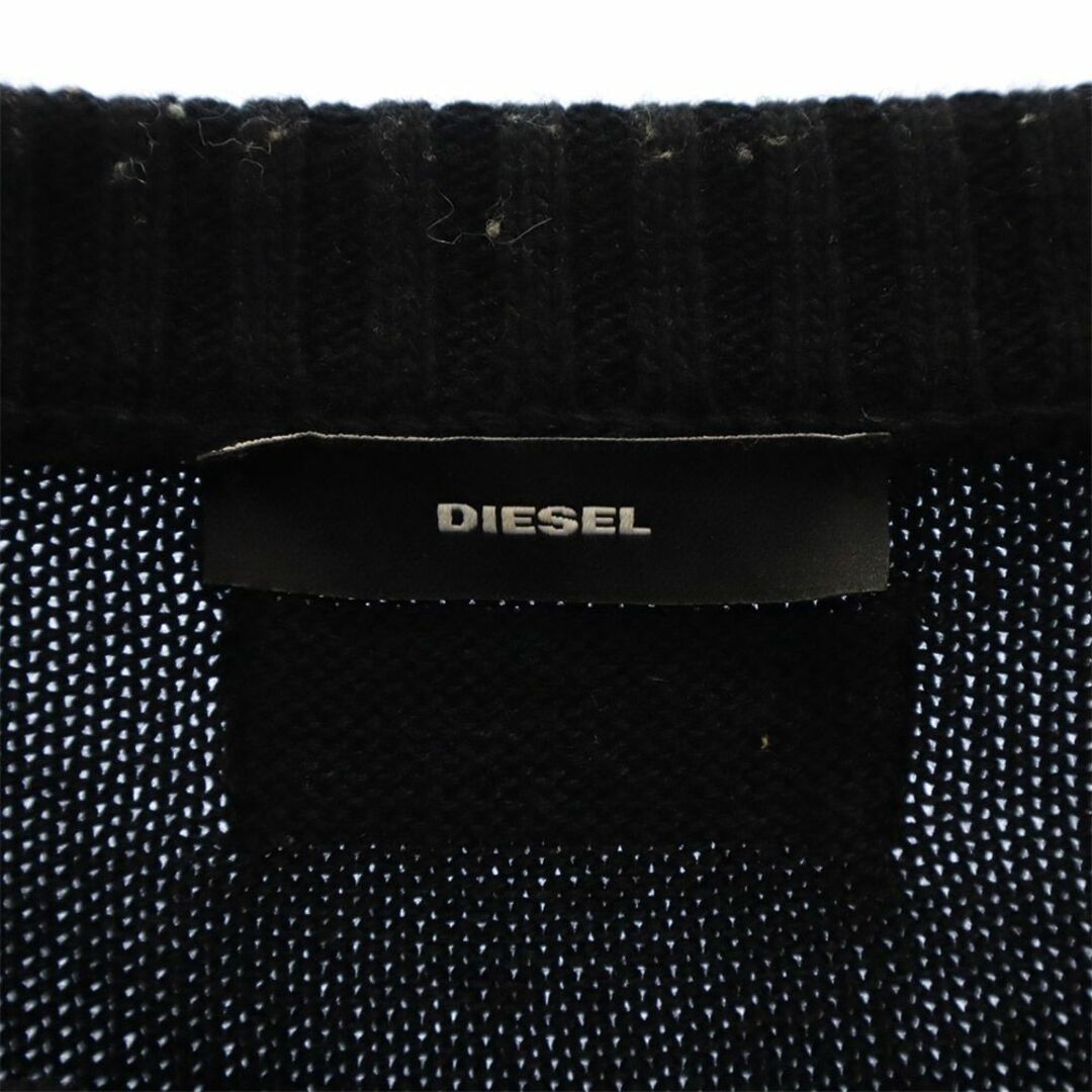 DIESEL(ディーゼル)のディーゼル 総柄 長袖 セーター XS ブラック DIESEL ニット レディース 古着 【240219】 レディースのトップス(ニット/セーター)の商品写真