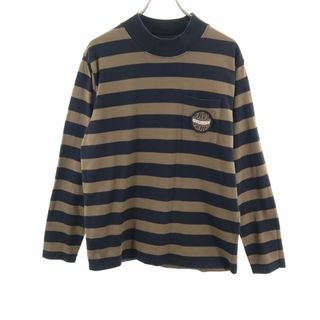 ステューシー(STUSSY)のステューシー ボーダー柄 長袖 シャツ M ブラウン系 STUSSY ロンT メンズ 古着 【240219】(シャツ)