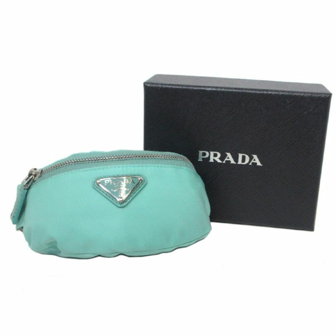 PRADA(プラダ)の【新品】プラダ ポーチ PRADA  ナイロン トライアングルロゴ リストポーチ リストバッグ 1TT095 TESSUTO TRAVEL / GIADA (ライトブルー系) アウトレット レディース レディースのファッション小物(ポーチ)の商品写真