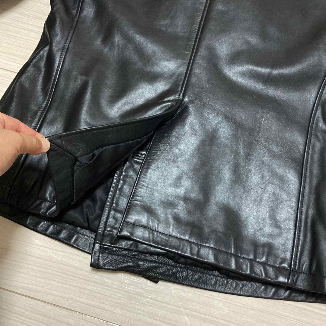 Liugoo Leathers(リューグーレザーズ)の新品同様■Liugoo Leathers■馬革 ホースハイド ピーコート L 黒 メンズのジャケット/アウター(レザージャケット)の商品写真