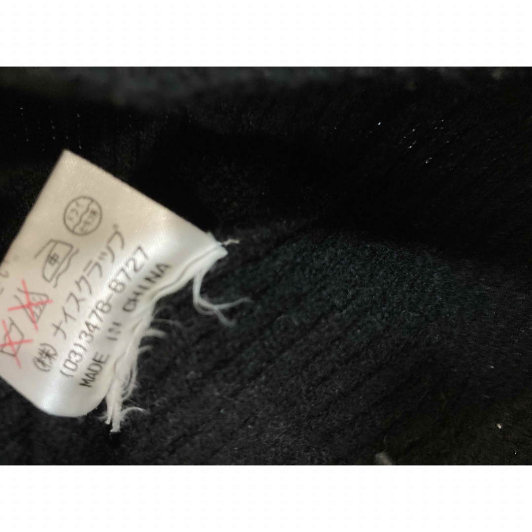 NICE CLAUP(ナイスクラップ)のレディース　タートルネック　セーター　ウール100% ブラック レディースのトップス(ニット/セーター)の商品写真