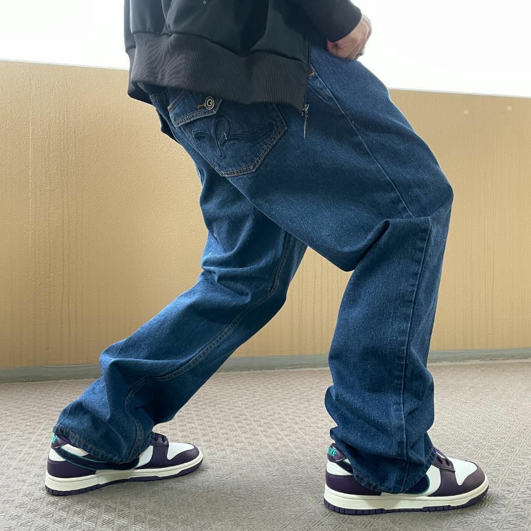 Rocawear - W44 ロカウェア ポケットロゴ刺繍バギーパンツ Rocawear - W44 ロカウェア ポケットロゴ刺繍バギーパンツ