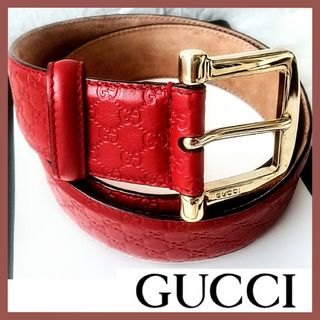 グッチ(Gucci)のグッチGUCCI✜レザーベルト ダブルGG シマグッチ✜美品(ベルト)