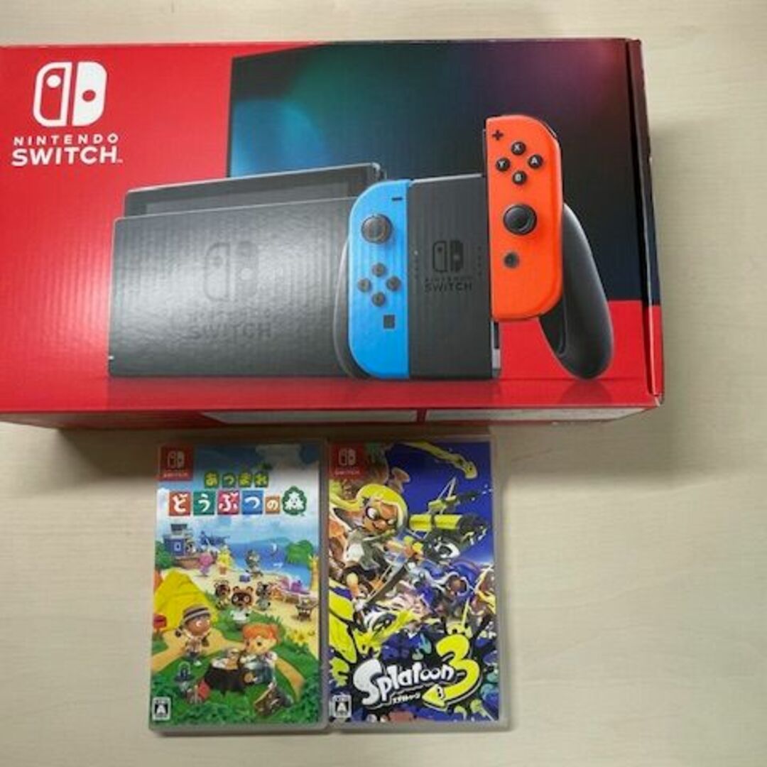 任天堂(ニンテンドウ)の任天堂 Switch本体 HAD-S-KABAA +ソフト エンタメ/ホビーのゲームソフト/ゲーム機本体(家庭用ゲーム機本体)の商品写真