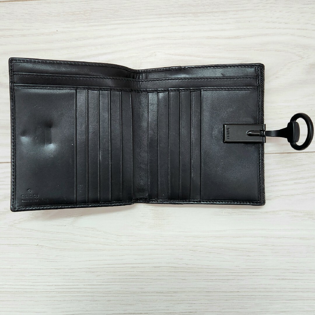 Gucci(グッチ)のGUCCI☆ホースビット GG柄キャンバス 二つ折り財布 ウォレット ブラック メンズのファッション小物(折り財布)の商品写真
