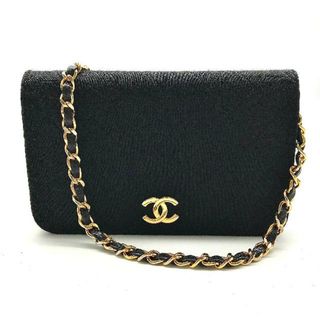 シャネル(CHANEL)の美品 CHANEL シャネル ココマーク ミニマトラッセ コットン プッシュロック チェーン ショルダー バッグ ブラック a1736(ショルダーバッグ)