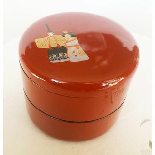 弁当箱 雛絵 2段重 洗朱 樹脂製 日本製(弁当用品)