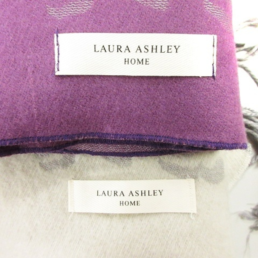 LAURA ASHLEY(ローラアシュレイ)のローラアシュレイ HOME ストール マフラー 2点セット 花柄 紫  ■SM1 レディースのファッション小物(ストール/パシュミナ)の商品写真
