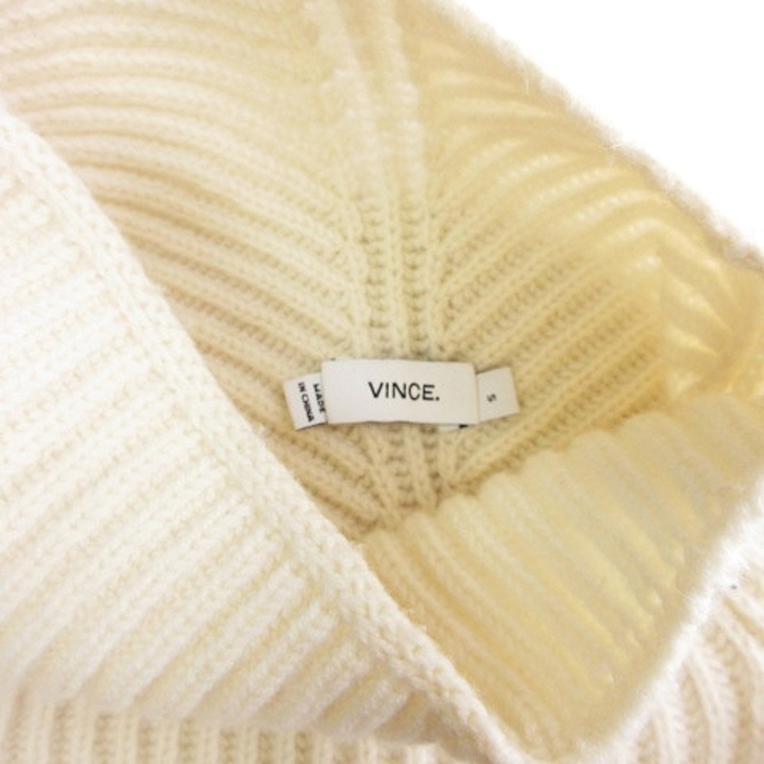 Vince(ビンス)のヴィンス ニットチュニック ノースリーブ ハイネック カシミヤ混 アイボリー S レディースのトップス(チュニック)の商品写真