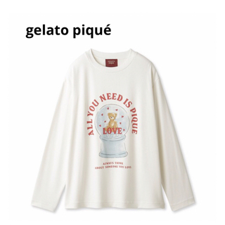 ジェラートピケ(gelato pique)のジェラートピケ 【HOLIDAY】スノードームベアワンポイントロングTシャツ(ルームウェア)