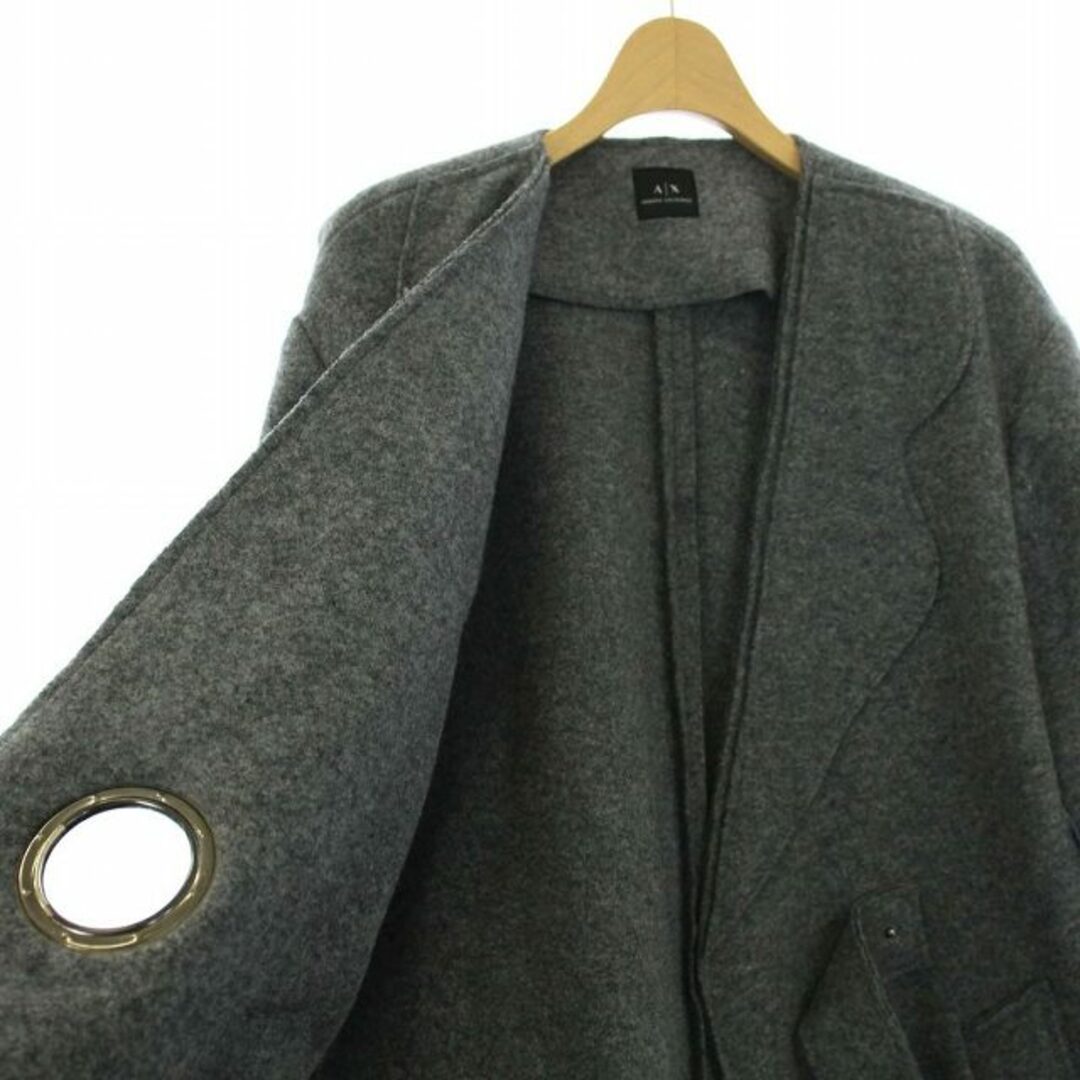 ARMANI EXCHANGE(アルマーニエクスチェンジ)のアルマーニエクスチェンジ Wool Coat ノーカラーコート P グレー レディースのジャケット/アウター(その他)の商品写真