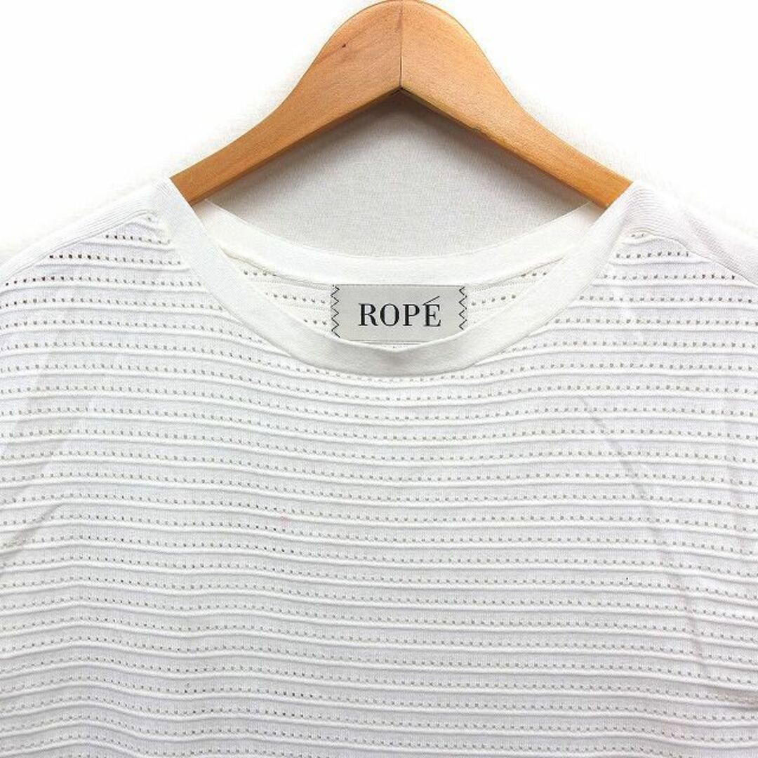 ROPE’(ロペ)のロペ ROPE フレンチスリーブ ニット セーター ボートネック 透かし編み レディースのトップス(ニット/セーター)の商品写真