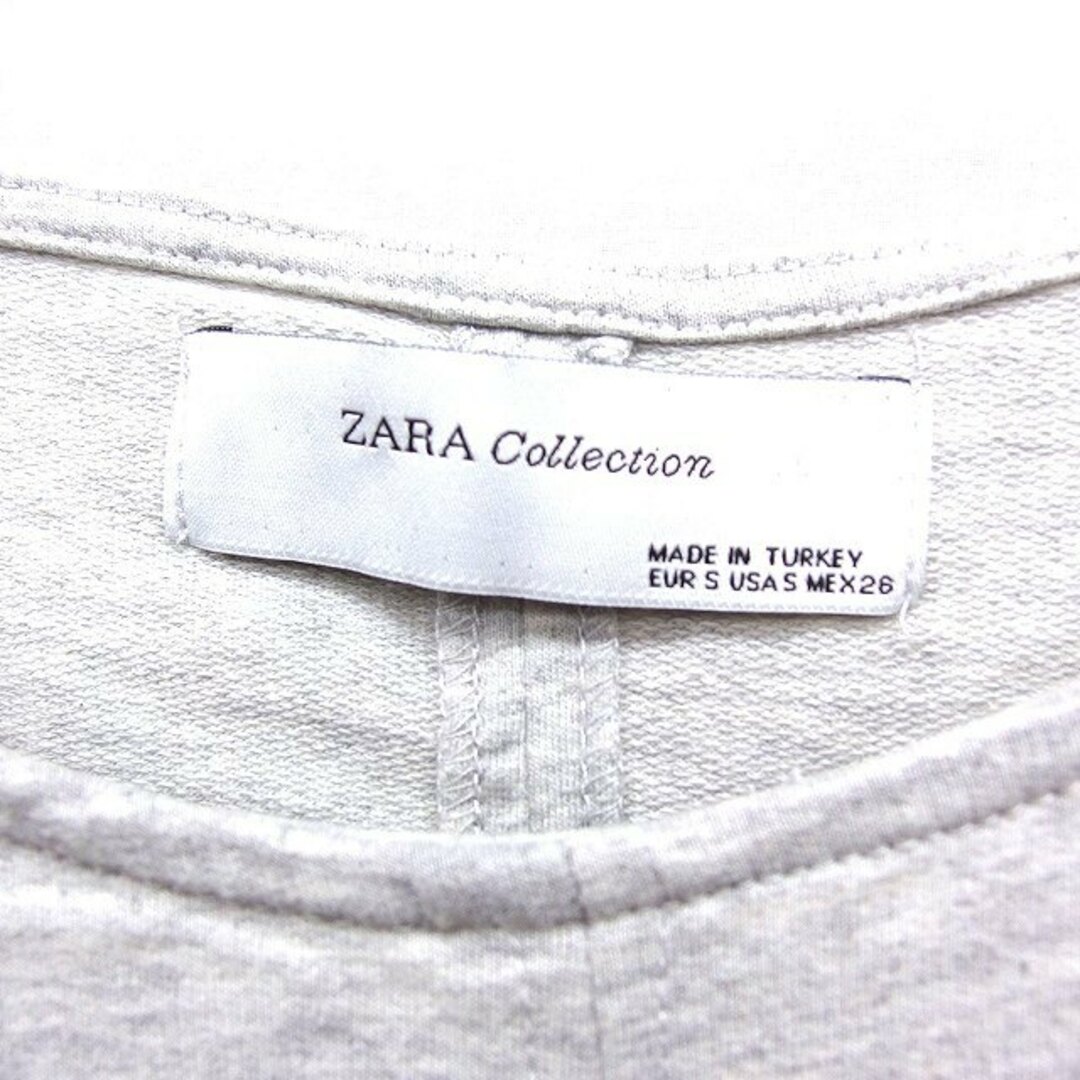 ZARA(ザラ)のザラ ZARA スウエット ワンピース レース フレンチスリーブ ひざ丈 綿 S レディースのワンピース(ひざ丈ワンピース)の商品写真