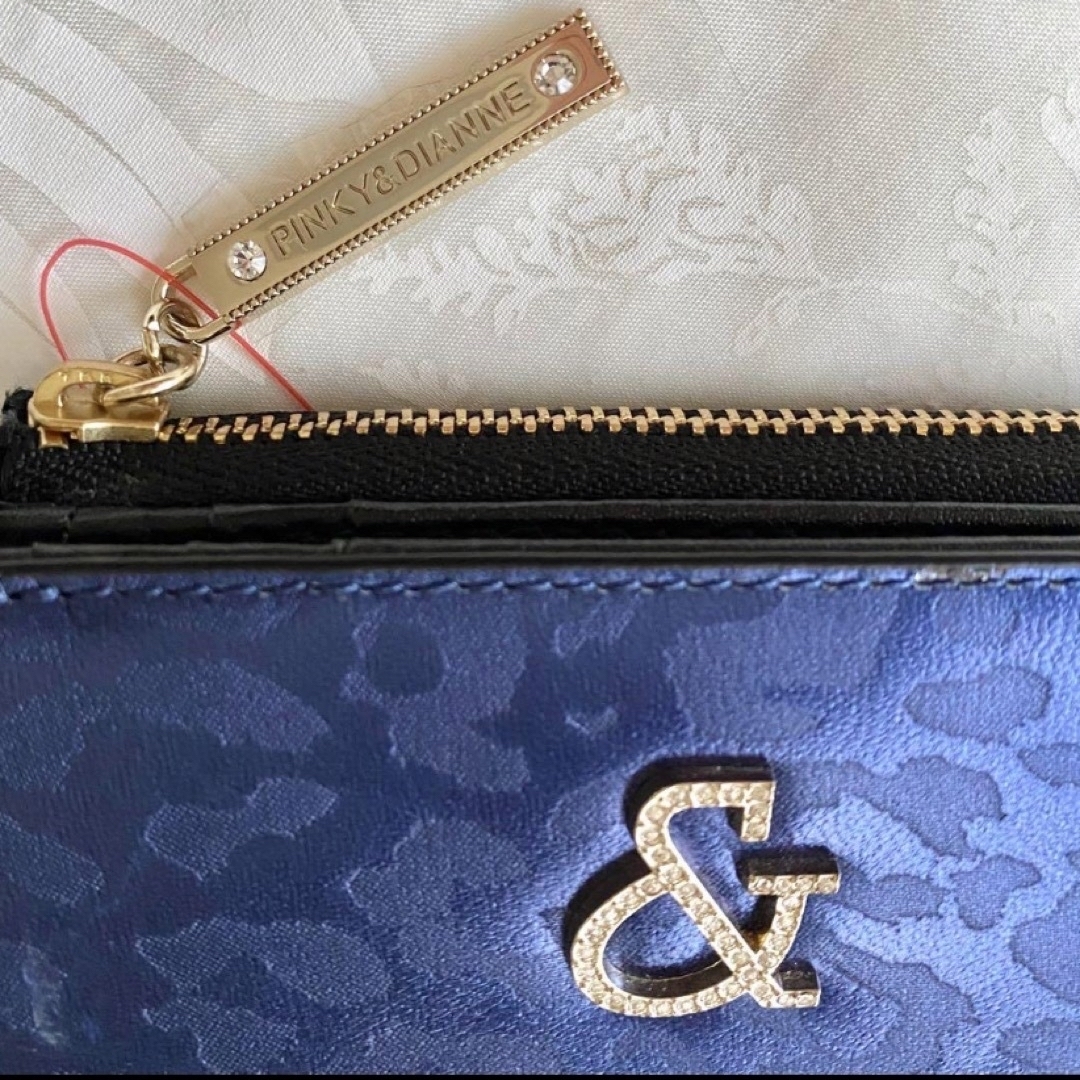 Pinky&Dianne(ピンキーアンドダイアン)の【新品】ピンキー&ダイアン レオパードメタ L字ファスナー二つ折り財布 ブルー レディースのファッション小物(財布)の商品写真