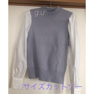 ジーユー(GU)のレディースSサイズ　カットソー　ジーユー　ニット　春服(カットソー(長袖/七分))