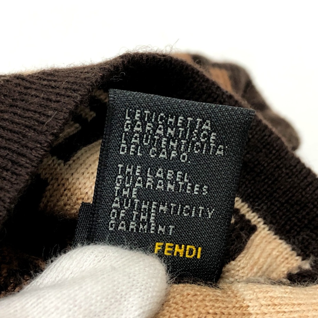 FENDI(フェンディ)のフェンディ FENDI ズッキーノ ズッカ 帽子 ニット帽 ウール ブラウン レディースの帽子(ニット帽/ビーニー)の商品写真