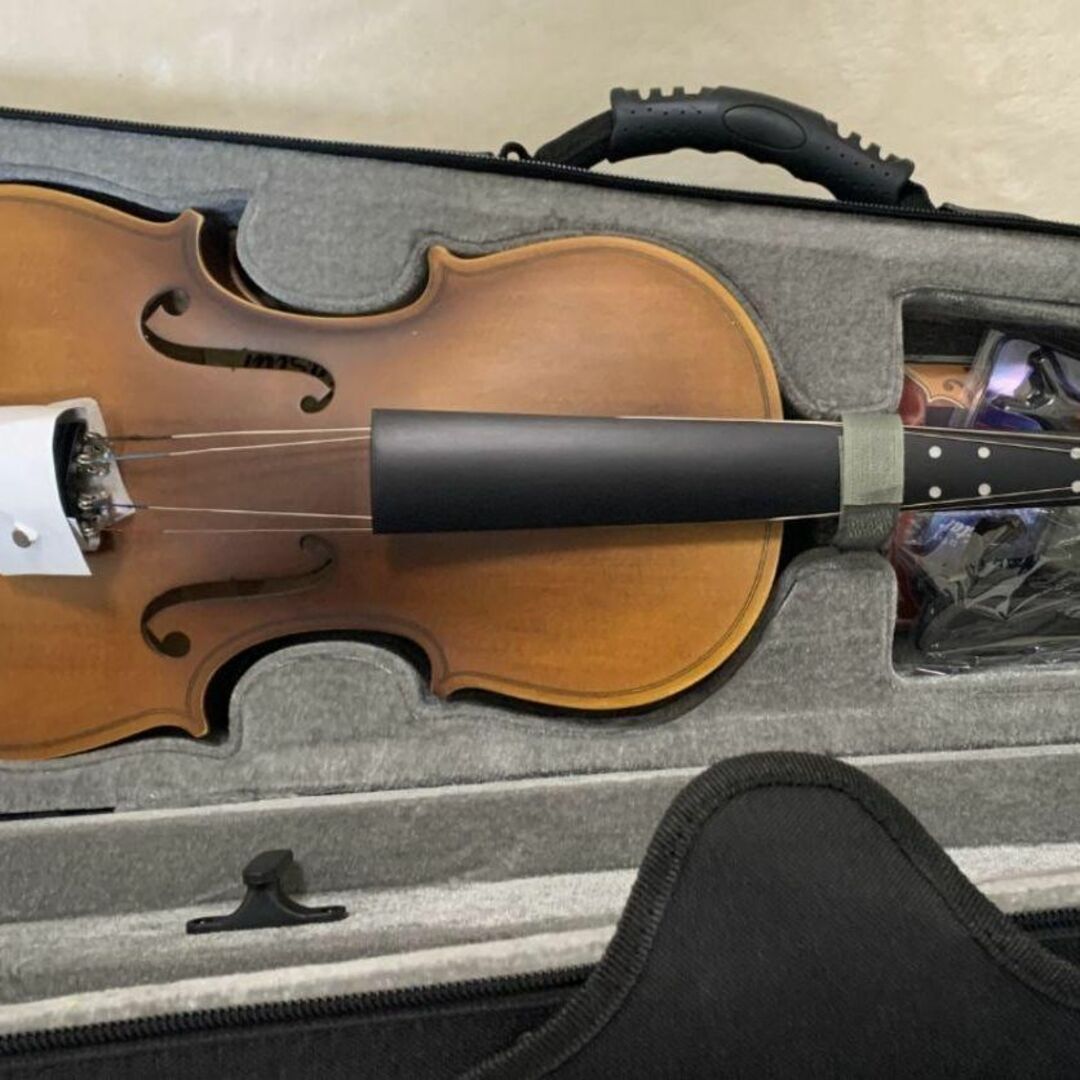 バイオリン 初心者セット 艶消し 指板マークチューナー 予備弦セット付き 楽器の弦楽器(ヴァイオリン)の商品写真