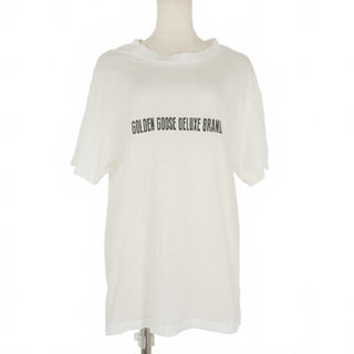 ゴールデングース(GOLDEN GOOSE)のゴールデングース ロゴ プリント Tシャツ カットソー 半袖 S 白 ホワイト(Tシャツ(長袖/七分))