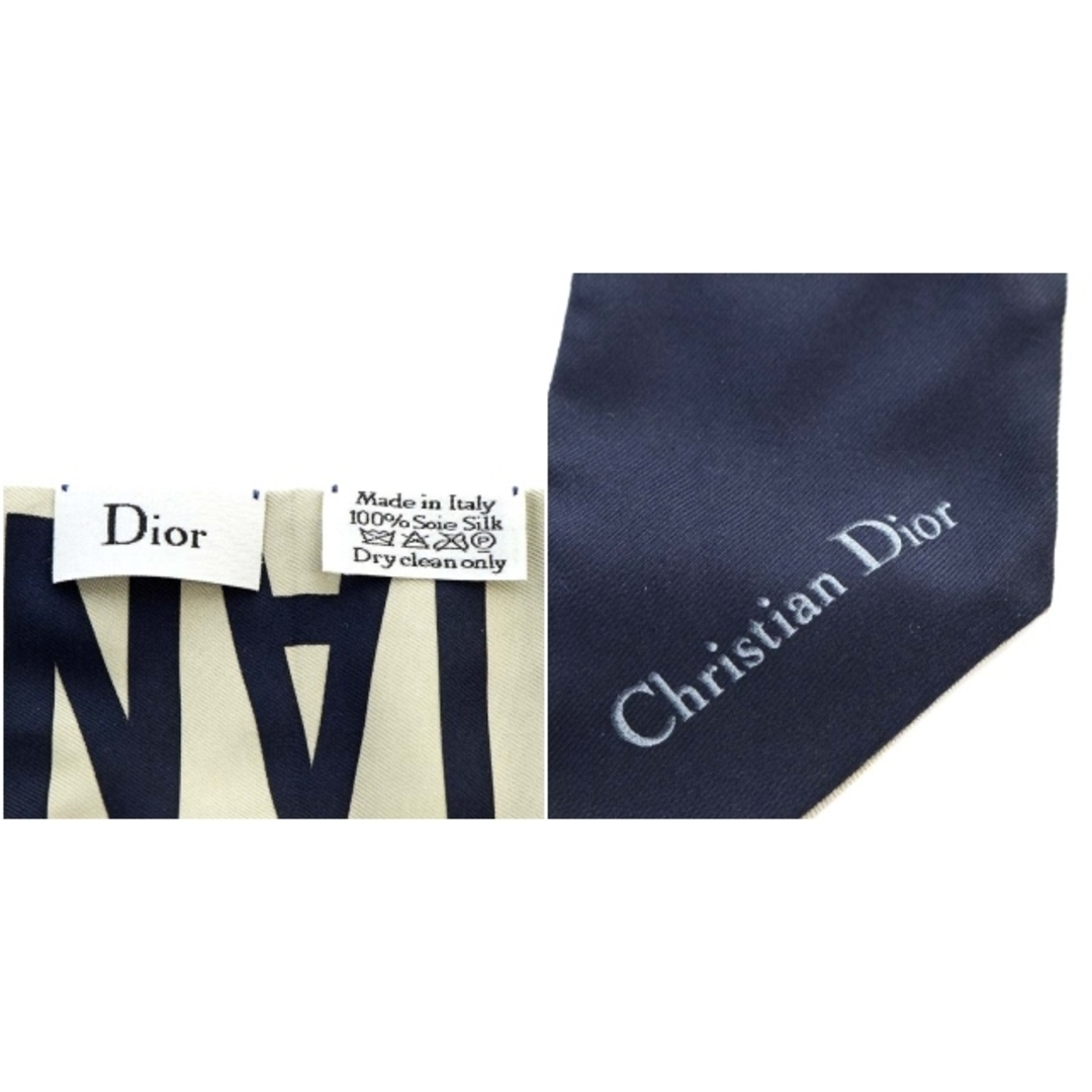 Christian Dior(クリスチャンディオール)のクリスチャンディオール J'ADIOR シルク ミッツァ スカーフ 紺 グレー レディースのファッション小物(バンダナ/スカーフ)の商品写真