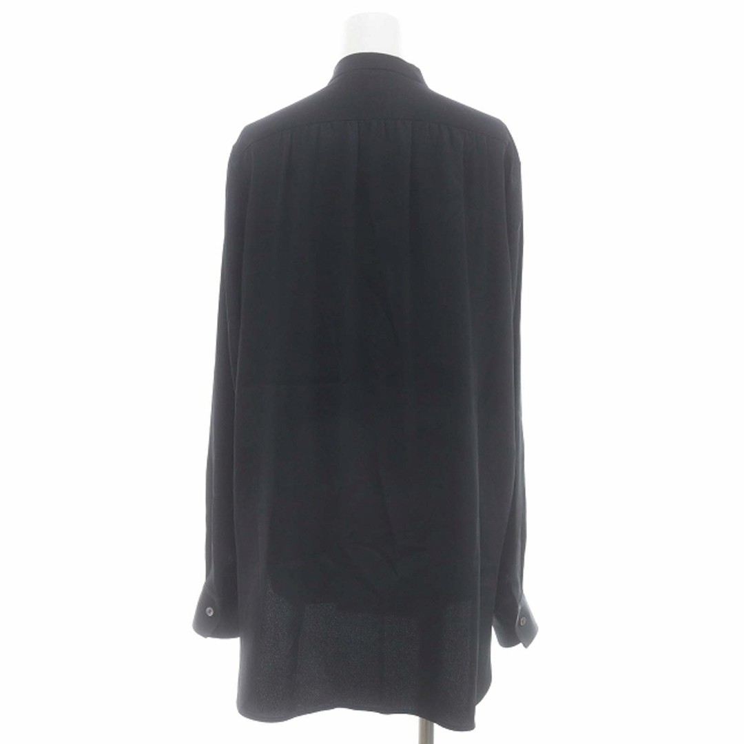 ブラミンク リボンカラーロングスリーブブラウス サテン 長袖 38 黒 ブラック レディースのトップス(シャツ/ブラウス(長袖/七分))の商品写真