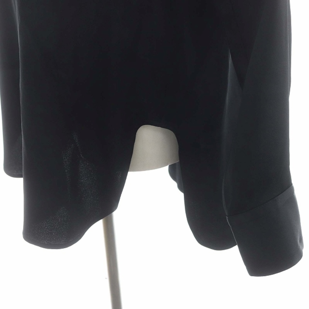 ブラミンク リボンカラーロングスリーブブラウス サテン 長袖 38 黒 ブラック レディースのトップス(シャツ/ブラウス(長袖/七分))の商品写真