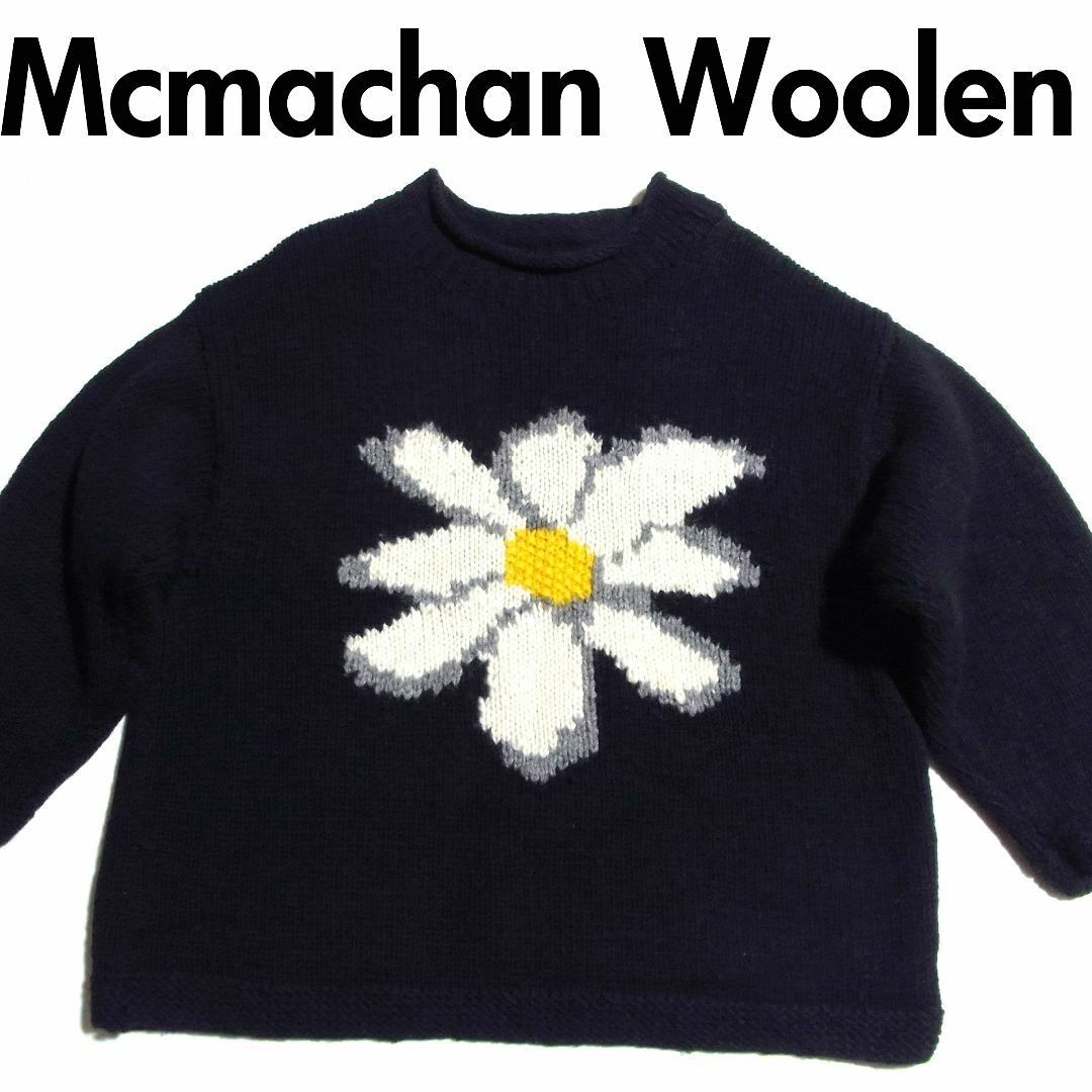 Mcmachan Woolen マクマーンウーレン フラワー 花柄 ニット 黒 メンズのトップス(ニット/セーター)の商品写真