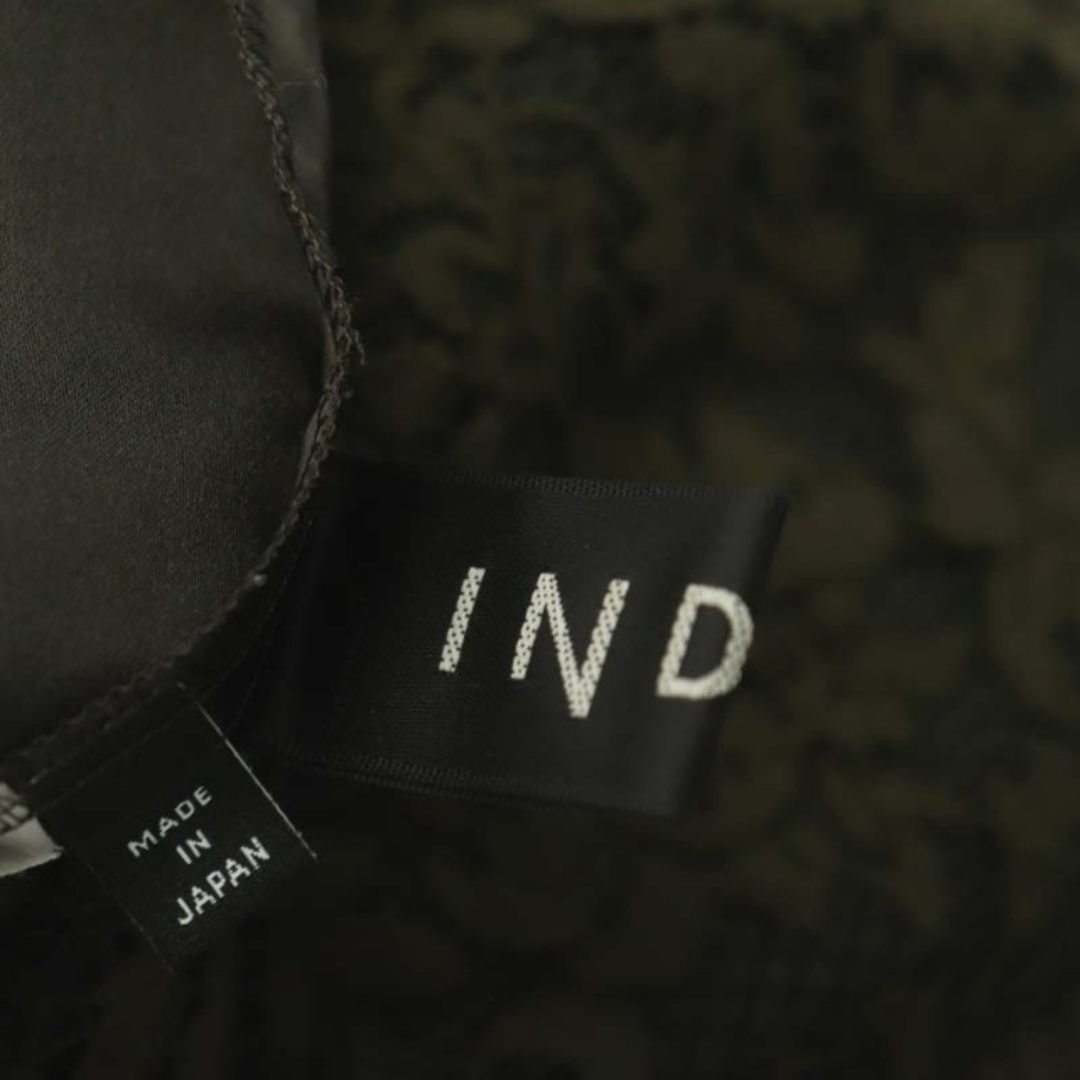INDIVI(インディヴィ)のインディヴィ サラサレースミモレスカート ロング タイト 3 カーキブラウン レディースのスカート(ロングスカート)の商品写真