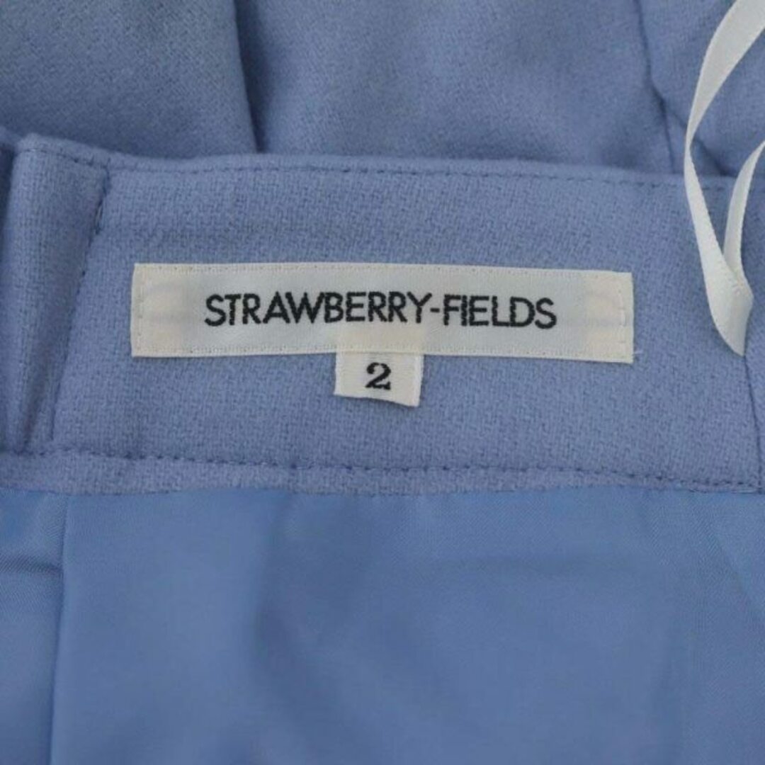 STRAWBERRY-FIELDS(ストロベリーフィールズ)のストロベリーフィールズ 膝丈タックスカート フレア ウール 2 ライトブルー レディースのスカート(ひざ丈スカート)の商品写真