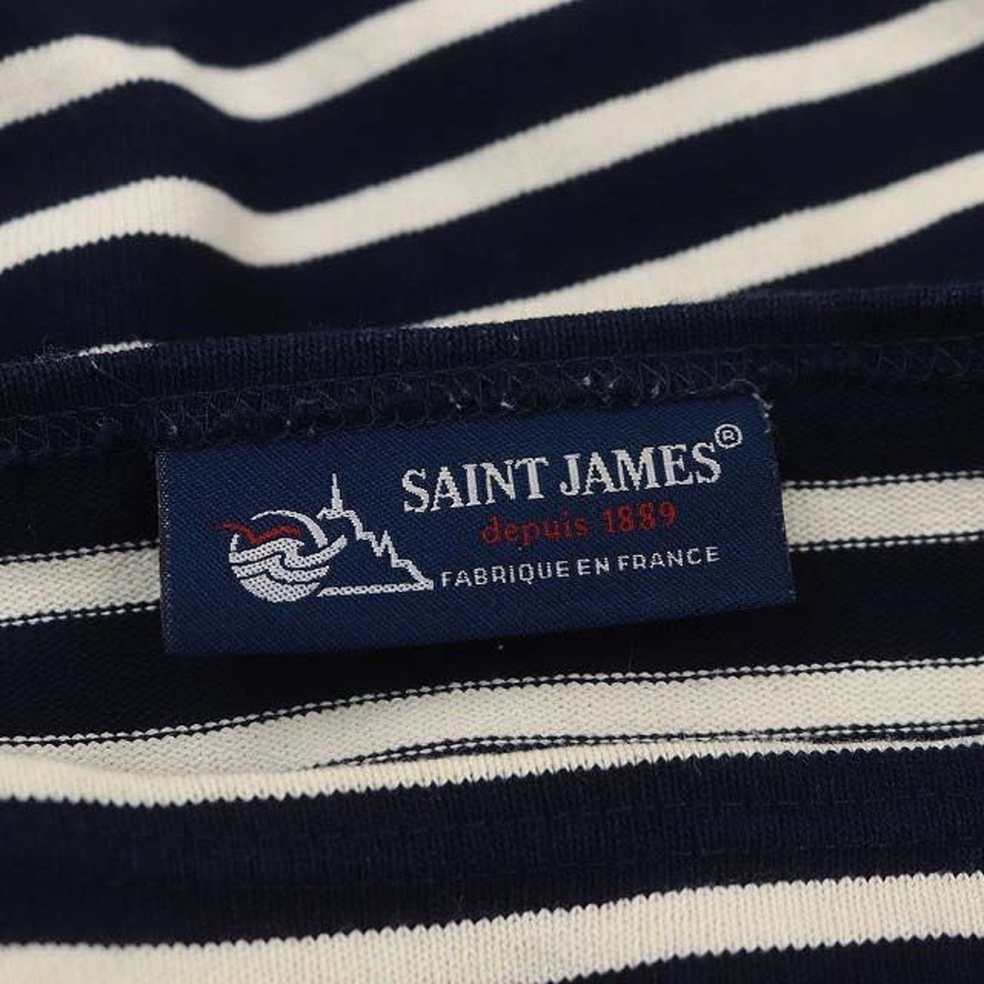 SAINT JAMES(セントジェームス)のセントジェームス ボーダーカットソー 長袖 バスクシャツ XS 紺 オフホワイト レディースのトップス(カットソー(長袖/七分))の商品写真