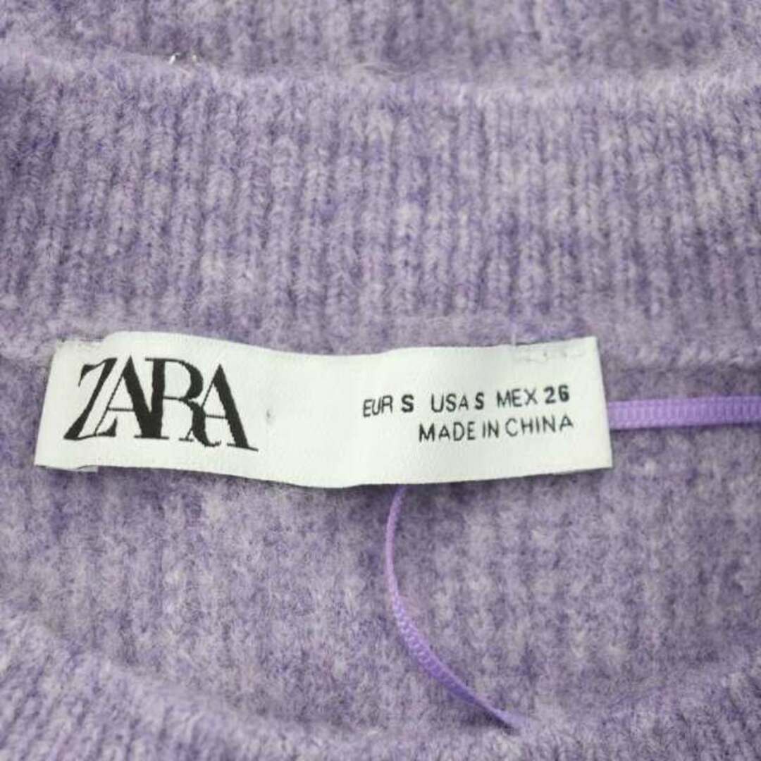 ZARA(ザラ)のザラ ZARA ラインストーン ニット セーター 長袖 装飾 S 紫 パープル レディースのトップス(ニット/セーター)の商品写真