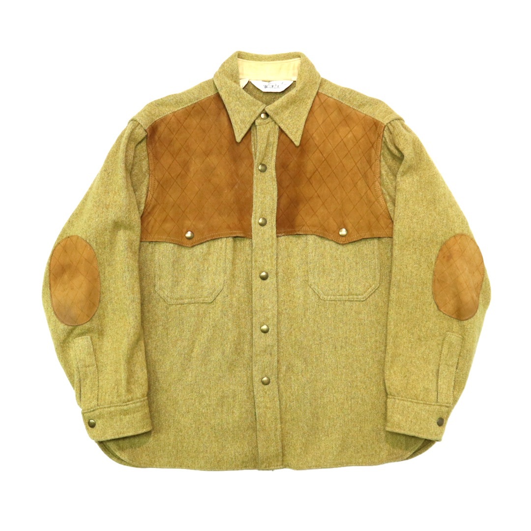 WOOLRICH(ウールリッチ)の70s ビンテージ ウールリッチ ウール スエード レザー シャツ ジャケット メンズのトップス(シャツ)の商品写真