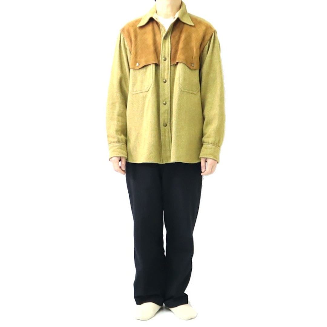 WOOLRICH(ウールリッチ)の70s ビンテージ ウールリッチ ウール スエード レザー シャツ ジャケット メンズのトップス(シャツ)の商品写真