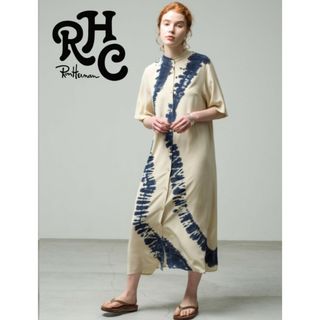 ロンハーマン(Ron Herman)の美品 21SS ロンハーマン RHC シルク タイダイ シャツワンピース 半袖(ロングワンピース/マキシワンピース)