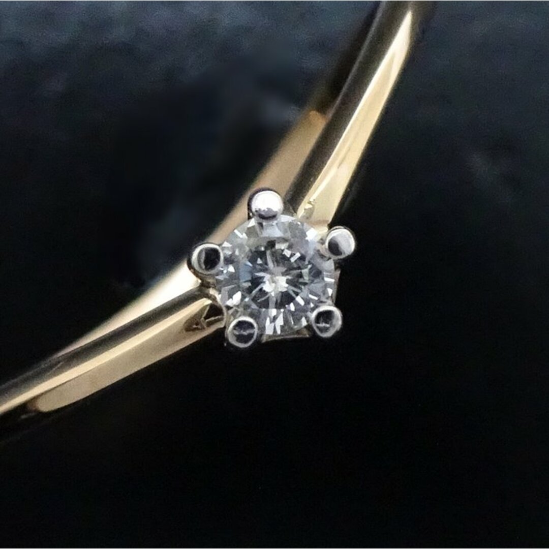 STAR JEWELRY(スタージュエリー)のSTAR JEWELRY スタージュエリー ダイヤモンド リング 指輪 10.5号 一粒ダイヤモンド0.066ct K18YG イエローゴールドxPt900プラチナ /291257【中古】【BJ】 レディースのアクセサリー(リング(指輪))の商品写真