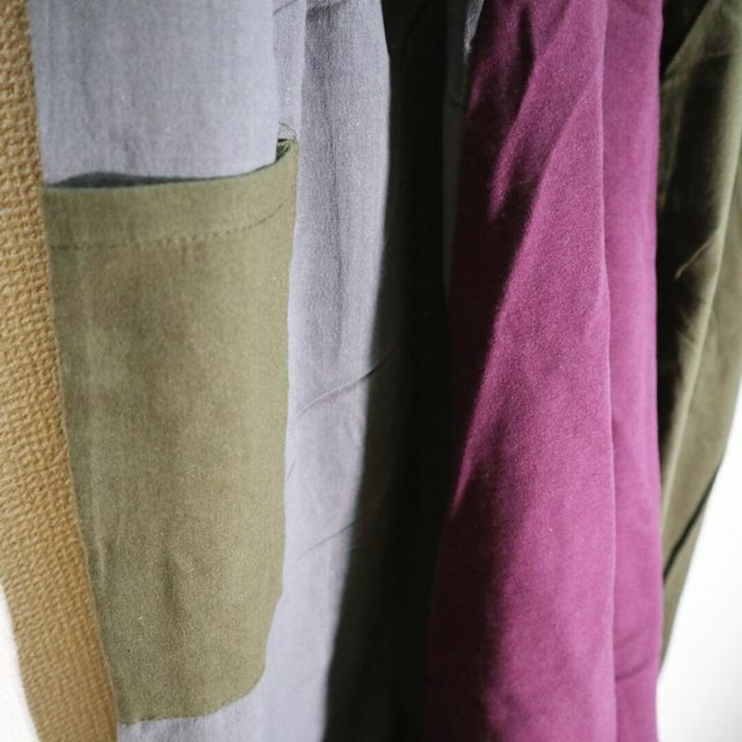 【新品】サルエルパンツ　切替えパターンカラー　黒×紫×緑×グレー系 メンズのパンツ(サルエルパンツ)の商品写真