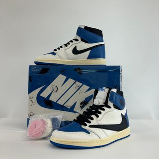 ナイキ(NIKE)の【Travis Scott × Fragment × Nike Air Jordan 1 Retro High OG SP Military Blue 27.5cm 正規品】(スニーカー)