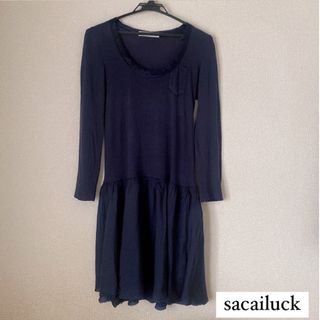 サカイラック(sacai luck)のsacailuck sacai サカイラック ネイビーワンピース Sサイズ(ミニワンピース)