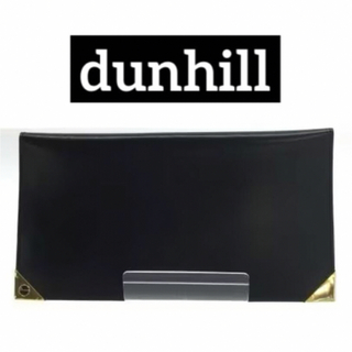 ダンヒル(Dunhill)の美品  ダンヒル dunhill 長財布 レザー BLK 無地 メンズ(長財布)