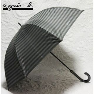 アニエスベー(agnes b.)の新品【アニエスベー】晴雨兼用 長傘 ボーダー柄 遮光生地 日傘 雨傘 男女兼用(傘)