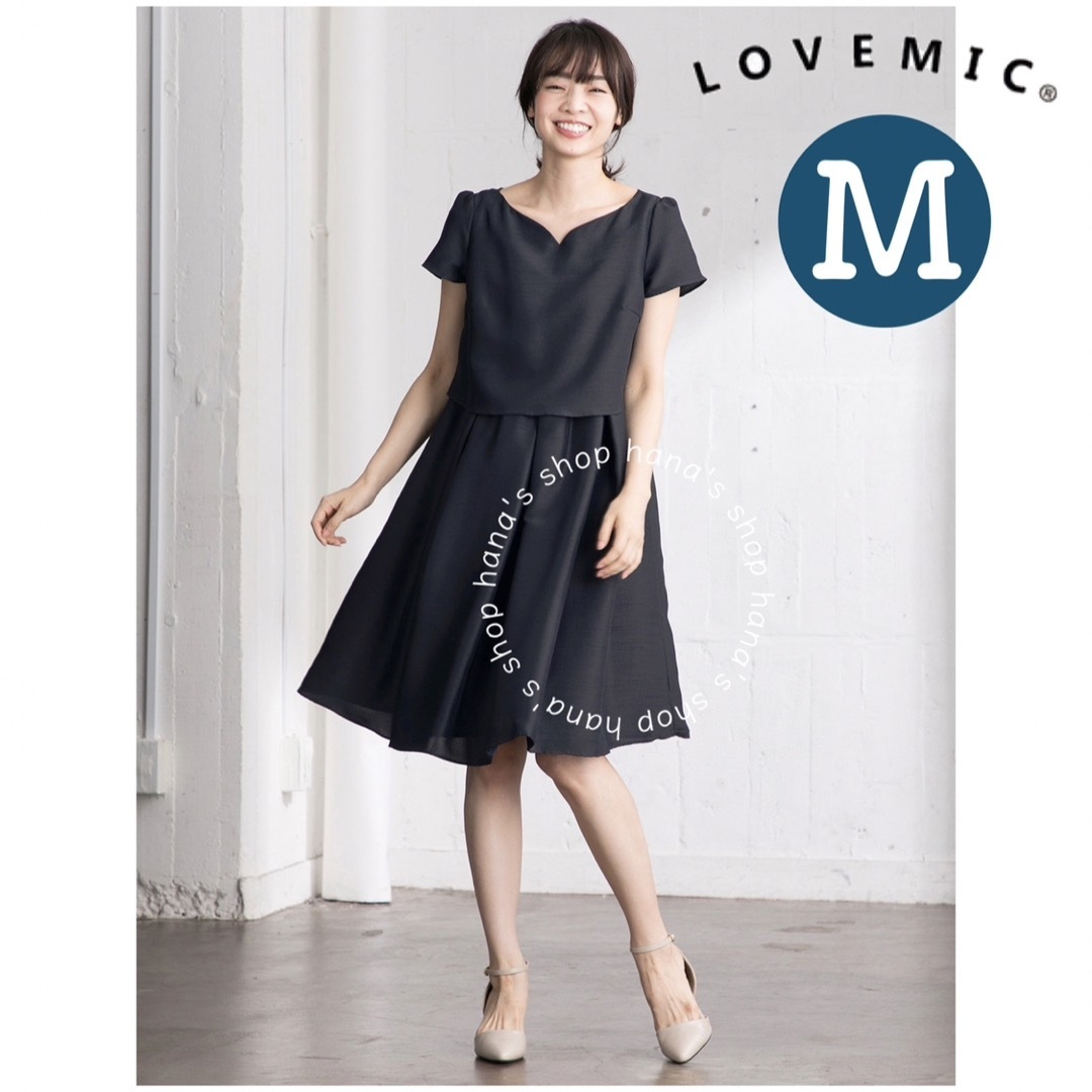 ANGELIEBE(エンジェリーベ)の新品 M 授乳口付きマタニティワンピース フォーマル 授乳服 LOVE MIC キッズ/ベビー/マタニティのマタニティ(マタニティワンピース)の商品写真