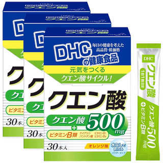 ディーエイチシー(DHC)の【3箱】DHC クエン酸＋ビタミンB群  オレンジ味 水なしパウダータイプ(ビタミン)