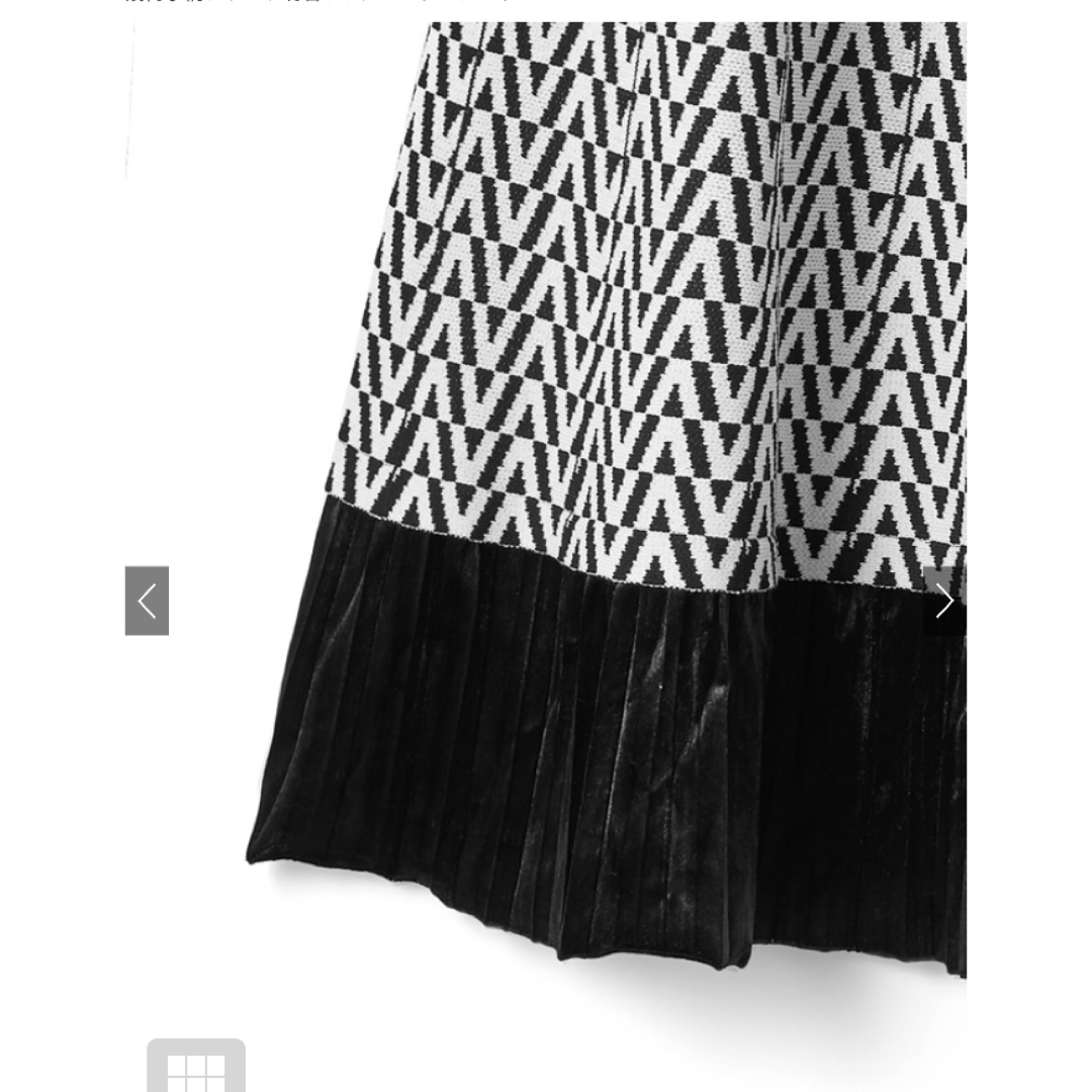 GRL(グレイル)のGRL✨️幾何学柄プリーツ切替フレアロングスカート レディースのスカート(ロングスカート)の商品写真