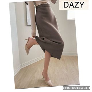 シーイン(SHEIN)のMサイズ◆ DAZY ニットレディースソリッドカラースカート　マルーン(ロングスカート)