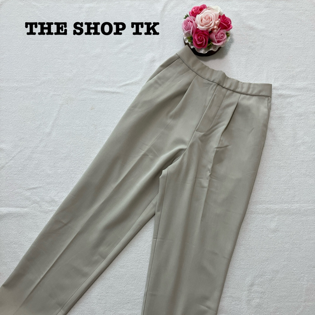 THE SHOP TK(ザショップティーケー)のザショップティーケー レディース　パンツ　テーパード　Sサイズ　ホワイトベージュ レディースのパンツ(カジュアルパンツ)の商品写真