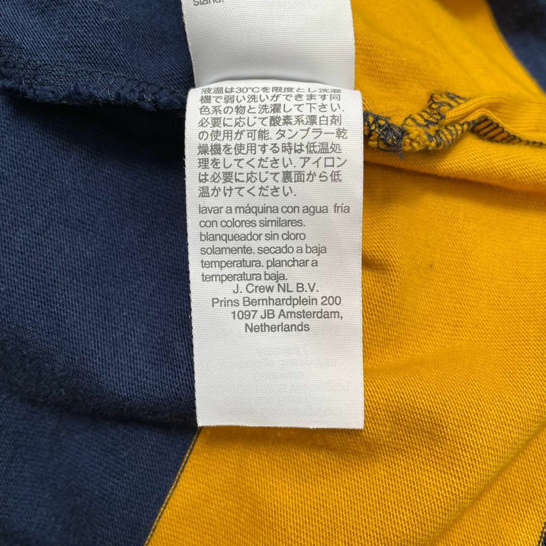 J.Crew(ジェイクルー)のジェイクルー　J.CREW　太ボーダー　バイカラー　長袖　ラガーシャツ　Ｌサイズ メンズのトップス(ポロシャツ)の商品写真