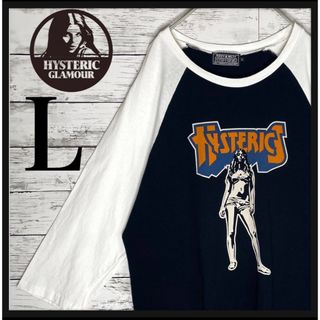 ヒステリックグラマー(HYSTERIC GLAMOUR)の【人気モデル】ヒステリックグラマー ヒスガール ラグラン 七分袖Tシャツ 即完売(Tシャツ/カットソー(七分/長袖))