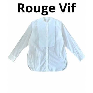 ルージュヴィフラクレ(Rouge vif la cle)の【美品】ルージュヴィフラクレ　シャツ　白　ホワイト　長袖　レディース　フォーマル(シャツ/ブラウス(長袖/七分))